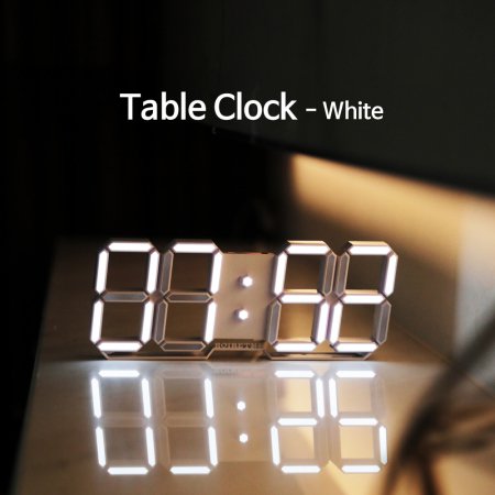  Table Clock 화이트 (전선길이 3m -레드)