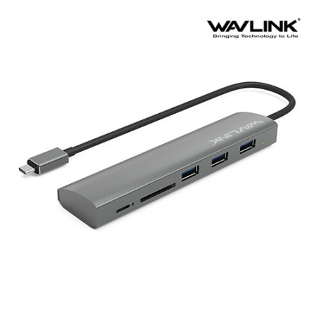 WAVLINK 알루미늄 바디 USB Type-C 허브 [ 3포트 / SD카드 멀티 ] UH3047RC