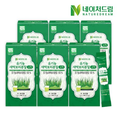유기농 새싹보리 분말스틱 15포 x 6박스(총90포)