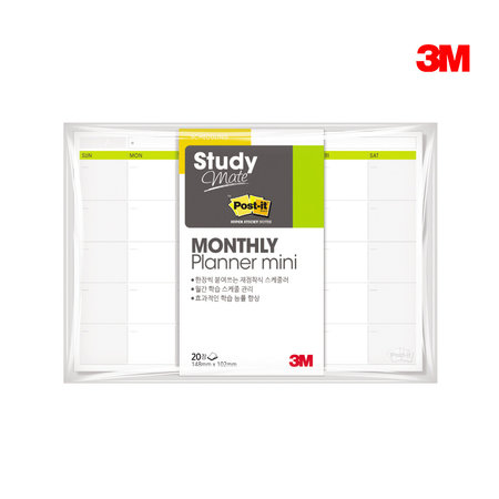  3M 포스트잇 660 스터디메이트 먼슬리미니플래너