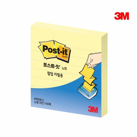  3M 포스트잇 팝업리필 KR-330-L 노랑