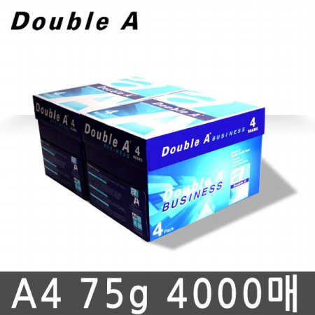   더블에이 실속형 복사용지 A4용지 75g 2BOX(4000매) 