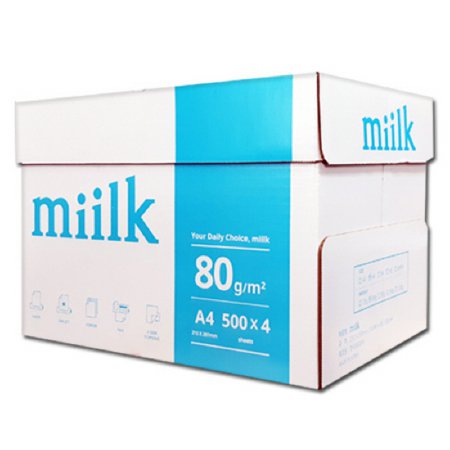 밀크 A4용지 80g 1박스(2000매) Miilk