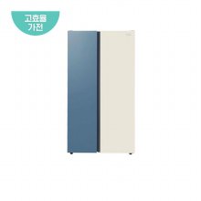 양문형 냉장고 WWRK848ESGBB1 (830L, 1등급, 블루, 베이지)