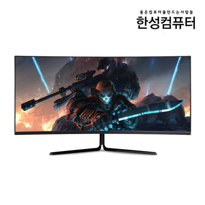 한성컴퓨터 86.4cm WQHD 커브드 게이밍 모니터 TFG34Q10W 1500R, 100Hz