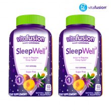 [해외직구] [1+1 원플러스원] Vitafusion Sleepwell 비타퓨전 슬립웰 수면영양제 보조제 60구미