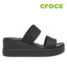크록스 샌들 /30- 206219-060 / Womens Crocs Brooklyn Mid Wedge Black Black