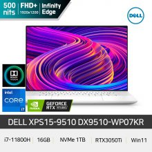 XPS15-9510 DX9510-WP07KR 인텔 11세대 i7/16GB/1TB/RTX3050Ti/FHD+/Win10
