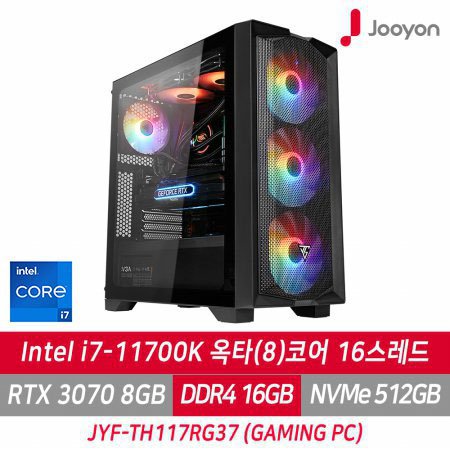[중급 - 리퍼비시] 게이밍컴퓨터 JYF-TH117RG37_11세대 i7-11700K/RTX 3070(Non LHR)/SSD 512G/RAM 16G/프리도스