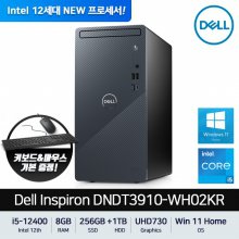 Dell 인스피론 3910 데스크탑  DNDT3910-WH02KR[i5-12400/8GB/256GB+1TB]