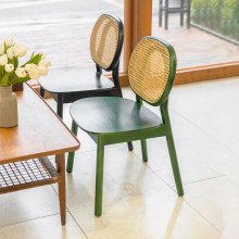 [해외직구] 블레오 원목 라탄의자 라탄체어 인테리어 카페의자