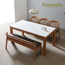 핀란디아 르네 세라믹 6인식탁세트 (의자3벤치1)