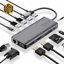 씽크웨이 CORE D84 DUAL HDMI 13포트 USB 3.0 Type C 멀티허브 컨버터