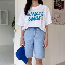 네쥬 여성 여름 프린팅 루즈핏 라운드 반팔 롱 티셔츠