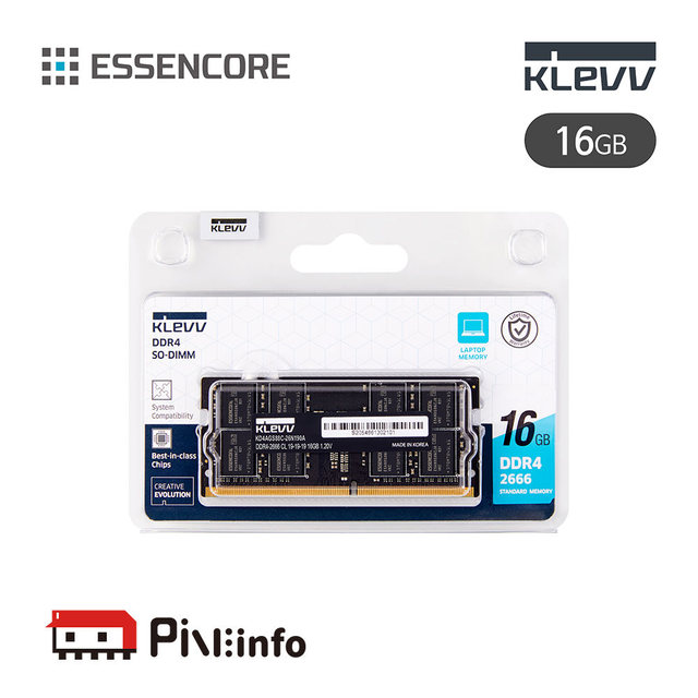 에센코어 KLEVV 16G PC4-21300 CL19 DDR4 노트북용 파인인포 (하이닉스 칩 내장)