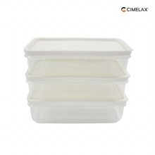 씨밀렉스 냉장고정리용기 납작소분용기 (1100mlx3개) 보관용기