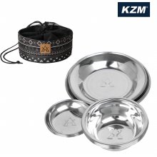 카즈미 캠핑 식기세트 15P /스텐식기/그릇 접시 세트