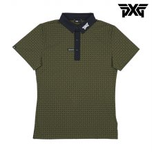 [해외직구] PXG 남성 골프웨어 애슬래틱 핏 크로스 폴로 카라 반팔 티셔츠 카키