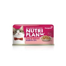 뉴트리플랜 흰살참치와 연어 고양이 간식캔 12개입