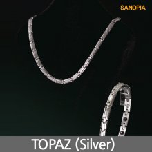 사노피아 게르마늄 자석 목걸이팔찌 세트 토파즈 (실버)