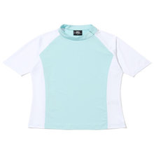 사선 플라켓 여성 반팔 베이스레이어 [WHITE/MINT]