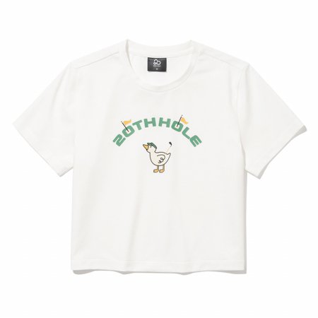 투에니더그 골프 프린트 여성 반팔 크롭 티셔츠 [WHITE/PARADISE GREEN/PALE PEACH/BLACK]