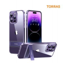 토라스 UPRO 킥스탠드 투명 아이폰 14 PRO MAX 케이스 다크퍼플