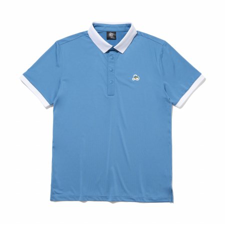 소매 YOKO 카라넥 남성 반팔 티셔츠[BLUE]