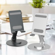 [임직원] 스카이 웰 360도 회전 접이식 각도조절 탁상용 핸드폰 거치대 태블