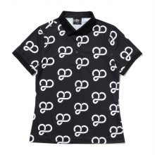 20심볼로고 패턴 요꼬 와이에리 여성 티셔츠[BLACK]