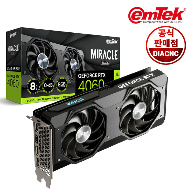 이엠텍 지포스 RTX 4060 MIRACLE BLACK D6 8GB