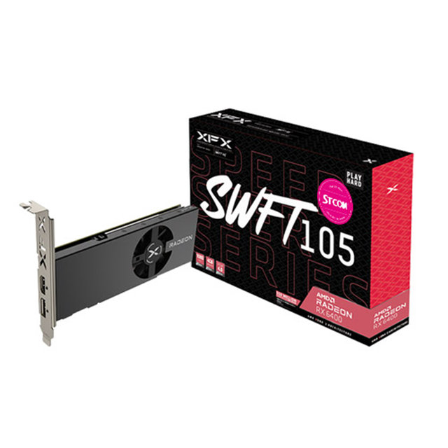 XFX 라데온 RX 6400 SWFT 105 D6 4GB LP AMD 그래픽카드