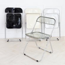 글로시 폴드 미드센추리모던 체어 4컬러 접이식 고스트 의자 투명 아크릴 플라스틱