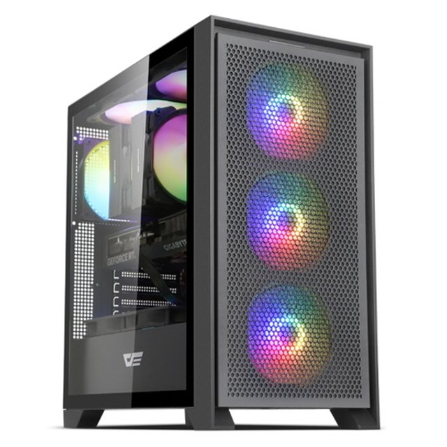 darkFlash DRX70 MESH RGB 강화유리 미들타워 케이스 블랙