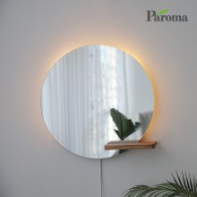 [ 파로마 본사 ] 블링크 하프 선반 원형 인테리어 거울 LED형 500
