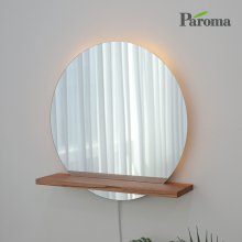 [ 파로마 본사 ] 블링크 일자 선반 원형 인테리어 거울 LED형 600