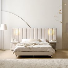 호텔식 프리미엄 블러썸 LED조명 기능성 패브릭 평상형 침대 K (패널별도)