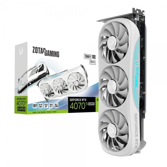 ZOTAC GAMING 지포스 RTX 4070 Ti SUPER Trinity OC D6X 16GB White -