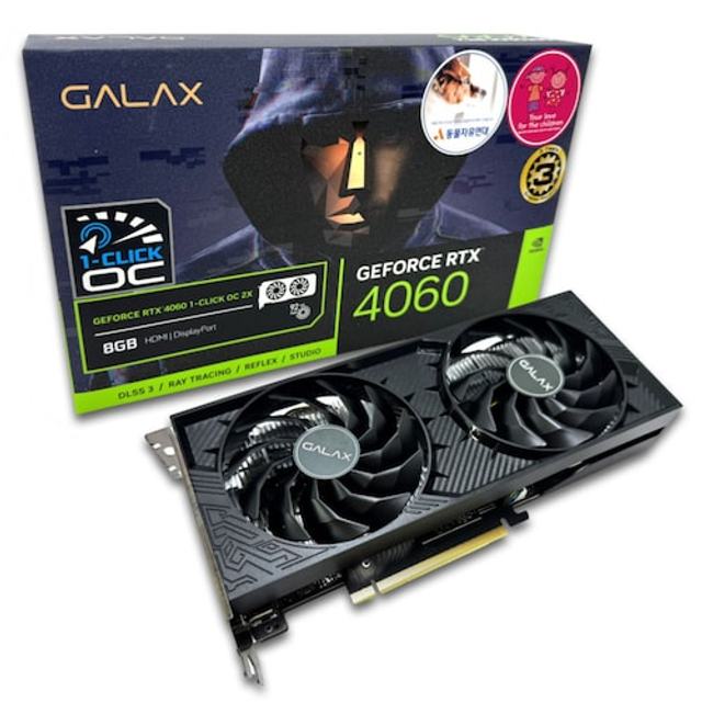 갤럭시 GALAX 지포스 RTX 4060 2X OC V2 D6 8GB