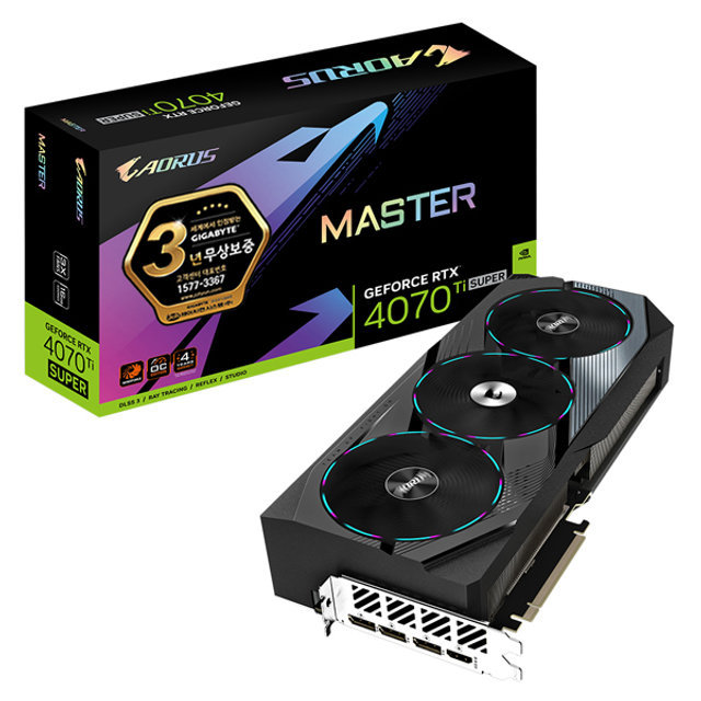 기가바이트 AORUS 지포스 RTX 4070 Ti SUPER Master D6X 16GB 제이씨현