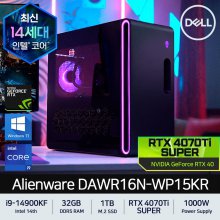 DELL 에일리언웨어 R16 델 게이밍 데스크탑 DAWR16N-WP15KR i9-14900KF DDR5 32GB RTX 4070 Ti SUPER Win11Pro