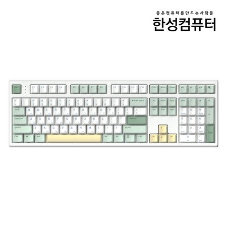 한성컴퓨터 GK787SE OfficeMaster 기계식 뽀송 [말차 크림 38g] 풀배열 저소음 윤활 사무용 키보드