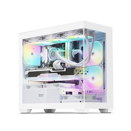 DARKFLASH DS900M RGB 강화유리 화이트 (미니타워)