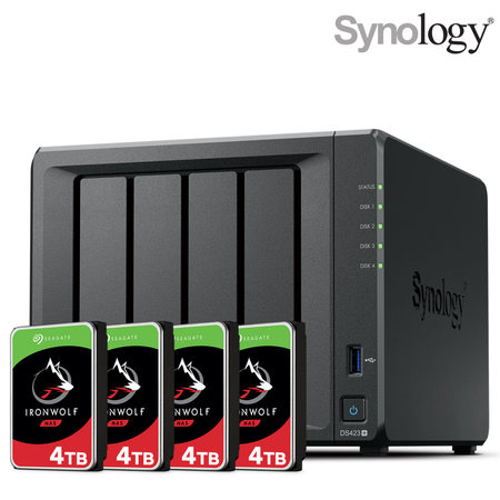 시놀로지 나스 DS423+4Bay NAS 아이언울프 4TB 하드디스크 16TB 합본