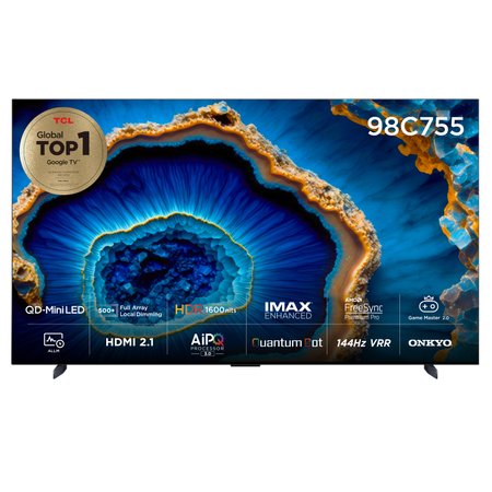  [전국무료설치] 248cm QD-Mini LED 4K TV 안드로이드12 구글 TV 98C755 (상하형 벽걸이형)