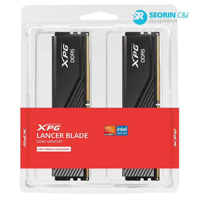 [서린공식] ADATA DDR5-6000 CL30 LANCER BLADE 블랙 패키지 서린 (64GB(32Gx2))