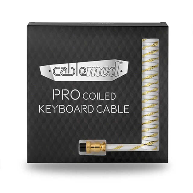 [서린공식] CableMod Pro Coiled 항공 키보드 케이블 (1.5m,마이다스 화이트)