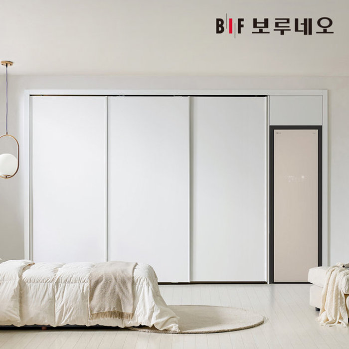 보루네오 E0 스타일러 슬라이딩 붙박이장 390cm 13자