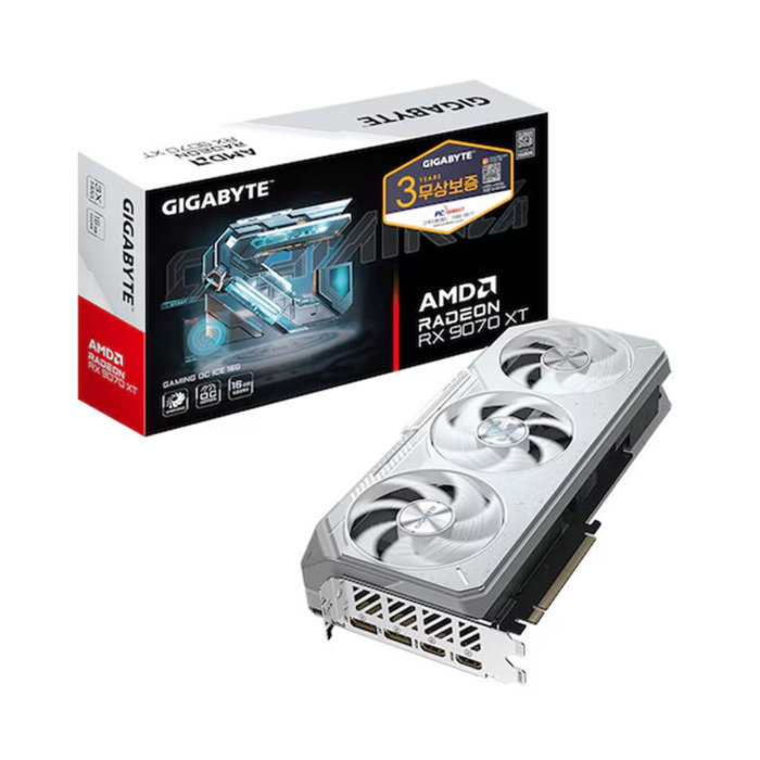 ASUS GIGABYTE 라데온 RX 9070 XT GAMING OC ICE D6 16GB 피씨디렉트/