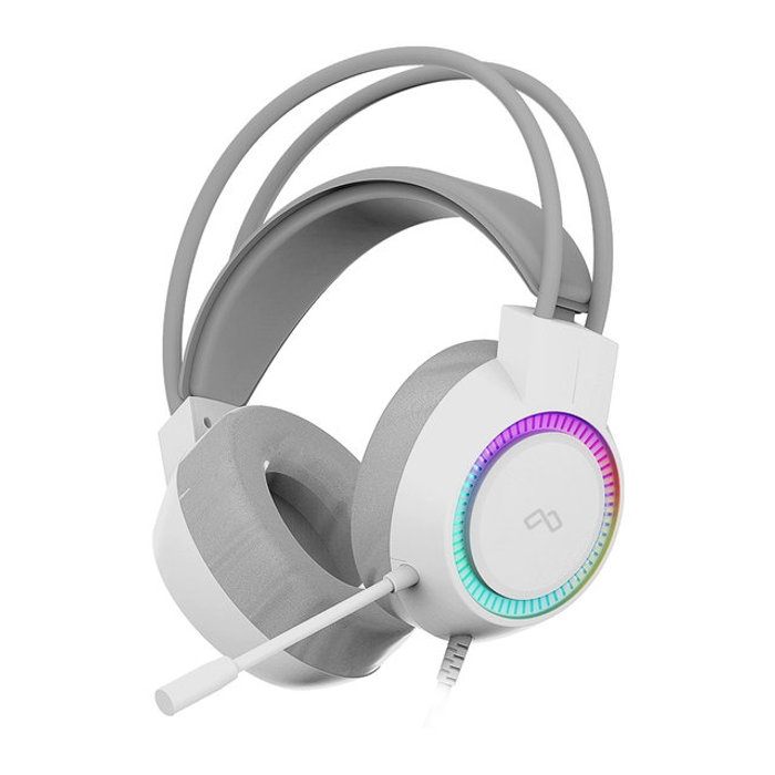 맥스틸 GM-GHU710 PRO 유선 USB타입 PC 7.1채널 LED 게이밍 헤드폰 노르딕 화이트